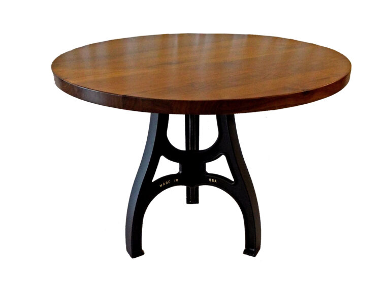 42-inch Round Walnut Top & Iron Base_1