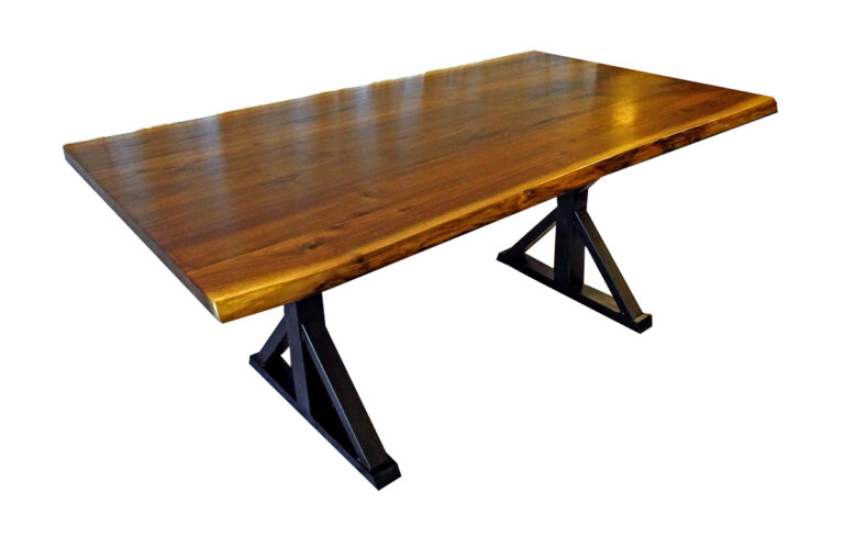 NRF665-TO-W 6' Walnut Top with HOM14 Metal Trestle Base